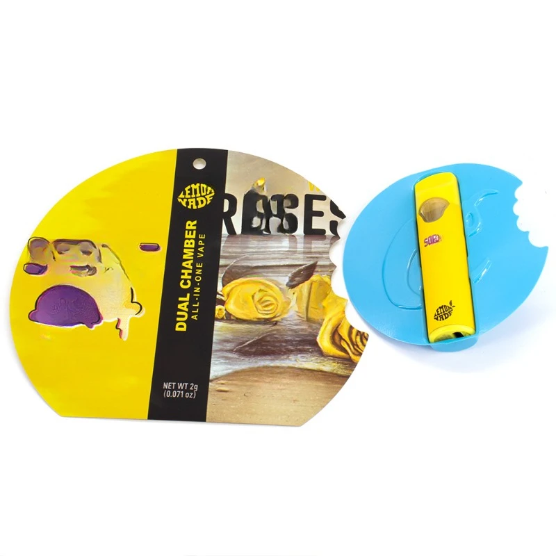 10 stücke Cookie Doppel kammer Vape Pens 2 stücke 1ml Tanks 2 in 1 leere Patrone Vapes E-Zigaretten wiederauf ladbare Vapor izer mit Verpackung