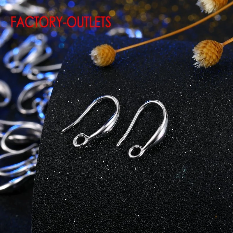Wholesale 10pcs/lot Genuine 925 Sterling Silver Earrings Findings Fashion Design DIY Making Accessories Earring Hooks