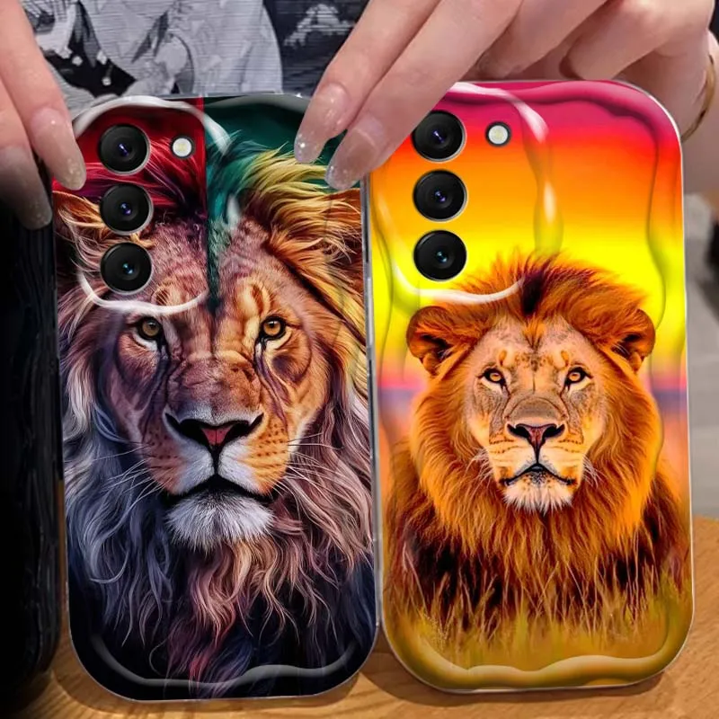 

Luminous Lion Cool Art For Samsung S25 S24 S23 S22 S21 S20 A04 A05s A05 A06 Ultra Plus FE 5G Wave Oil Phone Case