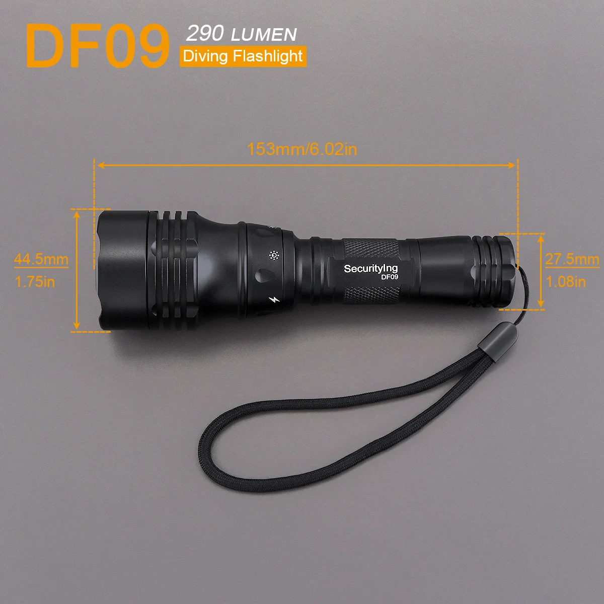 SecurityIng Professional Diving Flashlight Super Bright Scuba Light Underwater 30m Waterproof  Torch Camping Lanterna Torch