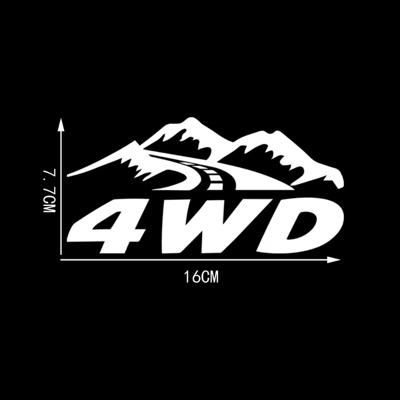 Self-adhesive sticker 4WD Vinyl Decals For Four Wheel drive Off Road Vehicles Body Decoration Car Stickers Waterproof 16*7.7cm