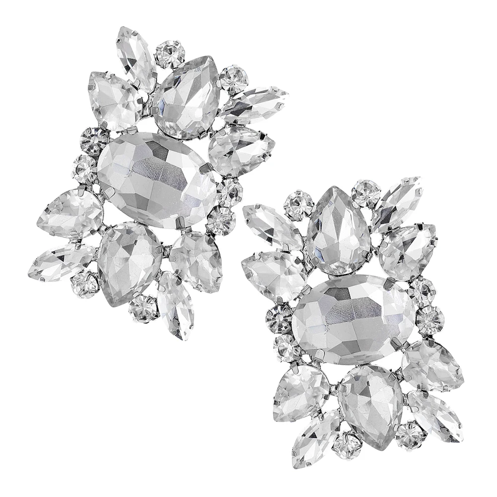 

Rhinestone Shoe Clips Bridal Wedding Decorative Buckle High Heels Silver Rhinestone Clips For Women Pumpsheel ShoeDecorations