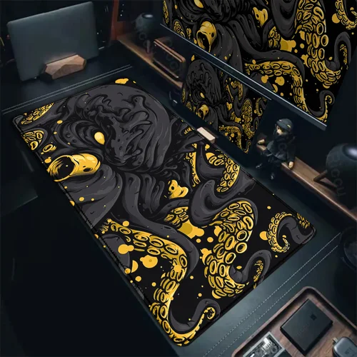 Imagen 2 del producto Alfombrilla de ratón Octopus Monster, alfombrillas de escritorio para teclado de jugador de gran tamaño, alfombrilla para juegos de mesa de ordenador, alfombrilla extendida XXL, accesorios de oficina