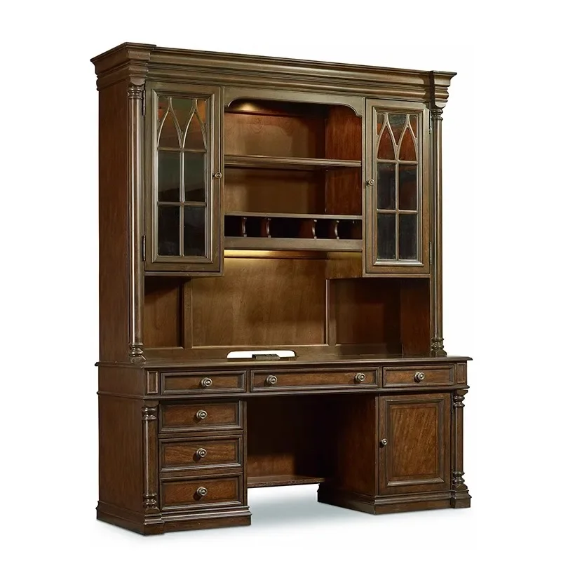 

Y Pure American классический комбинированный письменный шкаф, настенный офисный стол, витрина на книжной полке, высококачественная настройка