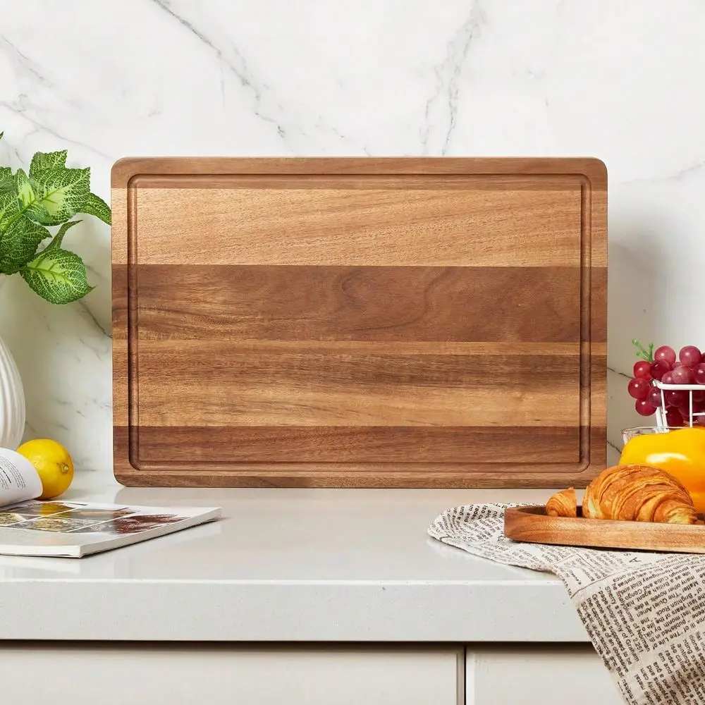 

Wood Cutting Board,Wooden Cutting Boards For Kitchen With Deep Juice Grooves BuiltIn Handles, Ideal Charcuterie Chopping For Me