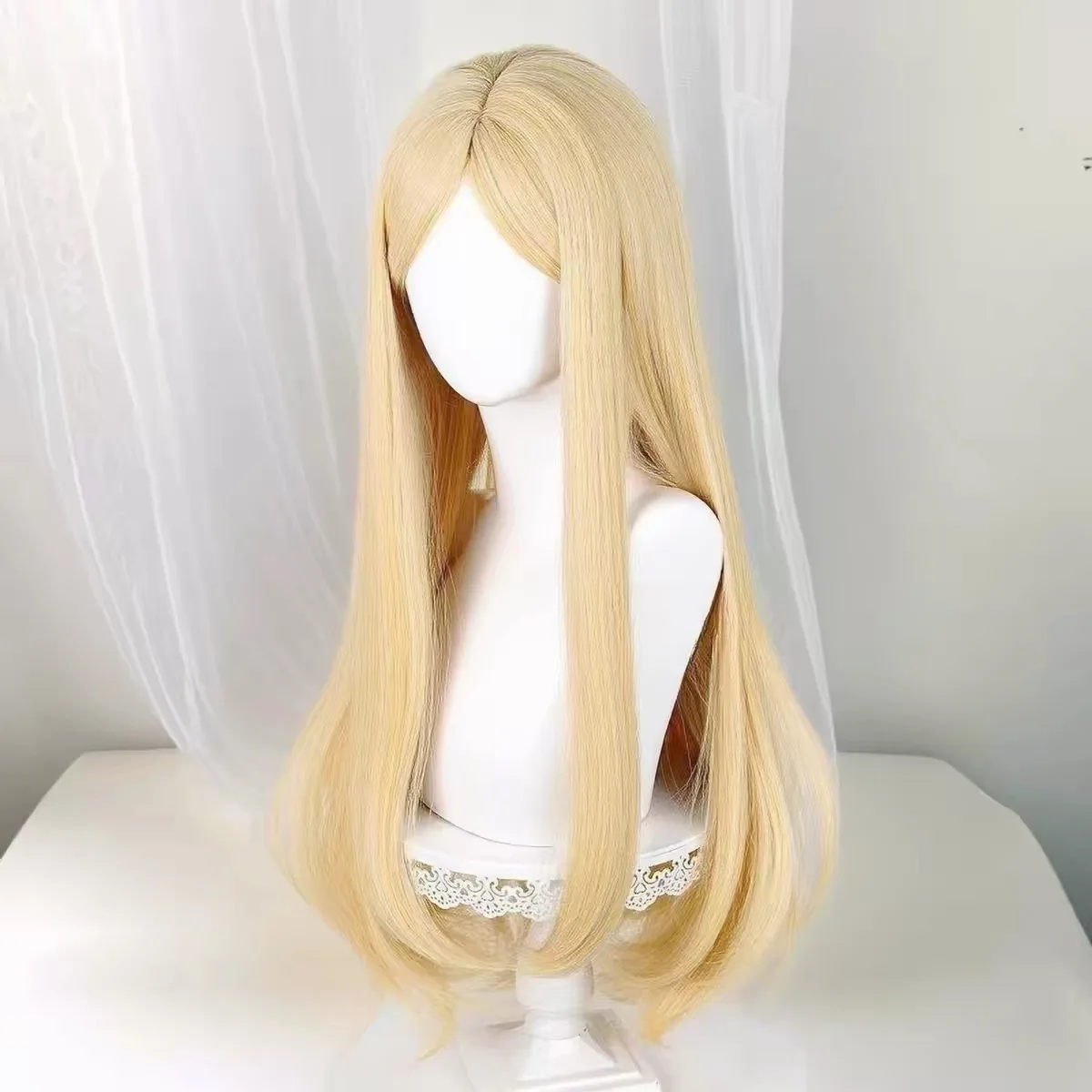 HAIRJOY Kunsthaar Identity Ⅴ Little Girl Memory ‌ Cosplay-Perücken Lange Gerade Blonde Cosplay-Perücke mit Rosennetz – Detail 4