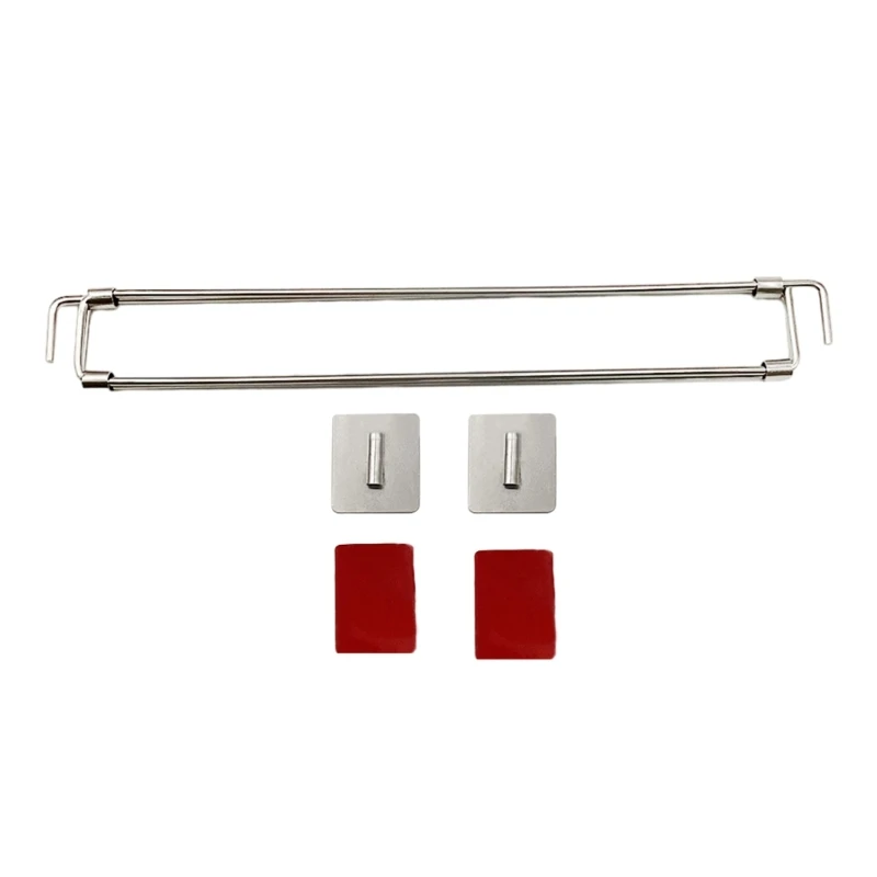 Adjustable Shower Corner Bar Telescopic Refrigerator Bar Metal for Compact Areas