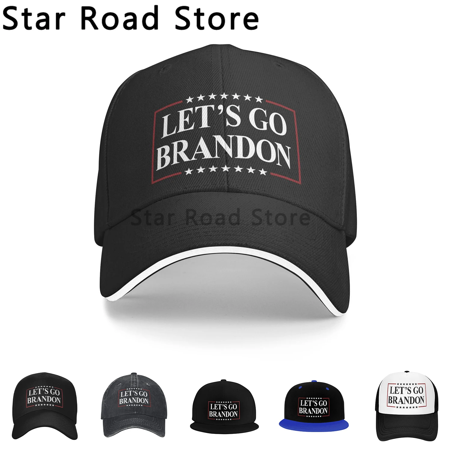 

Lets Go Brandon Baseball Cap Humorous Quotes Women Men Logo Hip Hop Hats Spring Fashion Outdoor Sport Breathable Baseball Caps