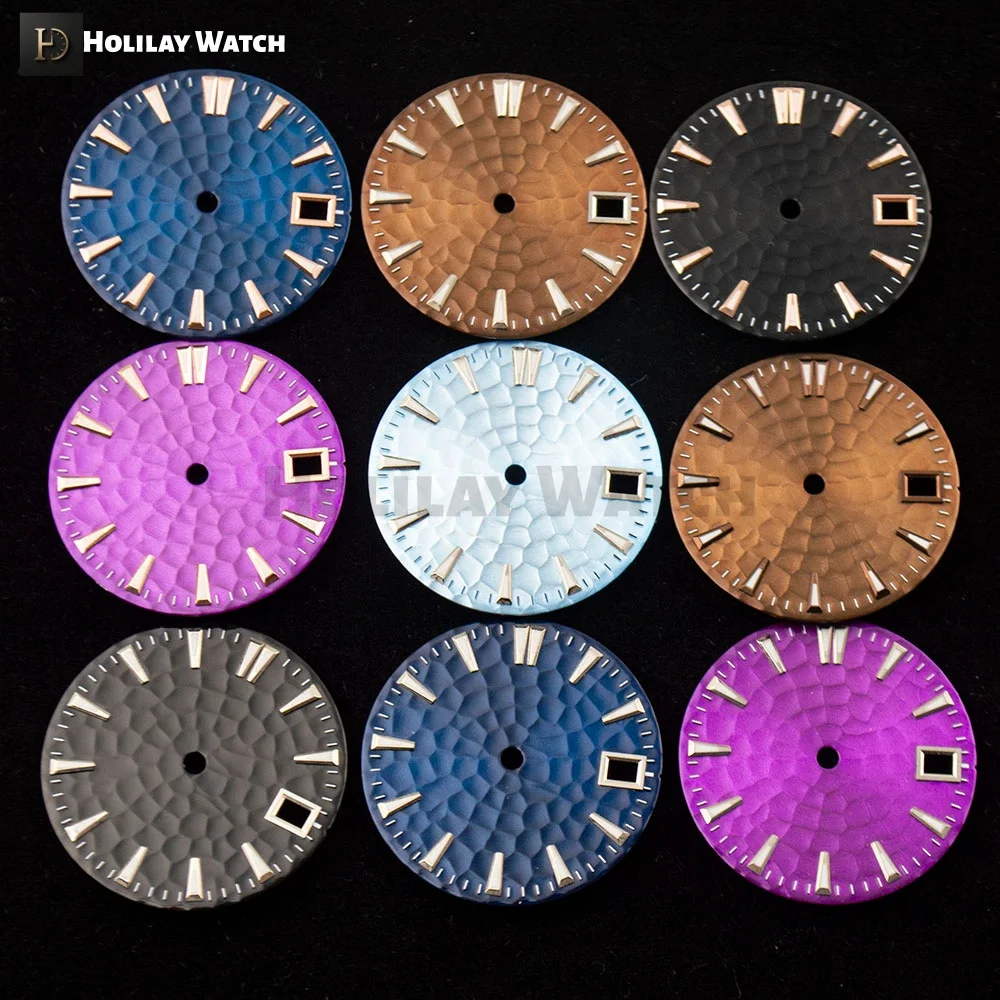 Custom Logo Watch Dial Hands Green Luminous 28.5mm NH35 Watch Dial Hands NH35 Dial NH35 Dial for NH35 Movement Watch Parts