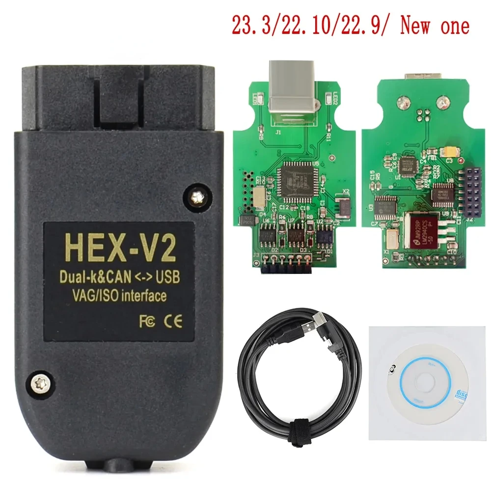 

HEX V2 VAG 21.9V22.3.22.9 23.3 Interface Can Original Diagnostic Tool FOR VW AUDI Skoda Seat ATMEGA162 Multi-language HEX V2