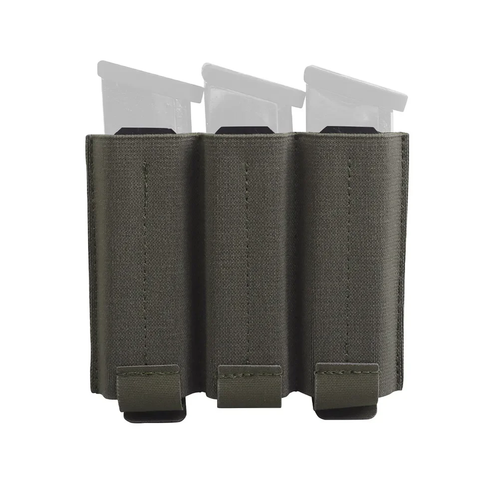 

9mm Pistol Triple Magazine Pouch MOLLE 2nd Layer Mag Bag Flashlight Holster for Tactical Hunting Vest Plate Carrier Front Panel