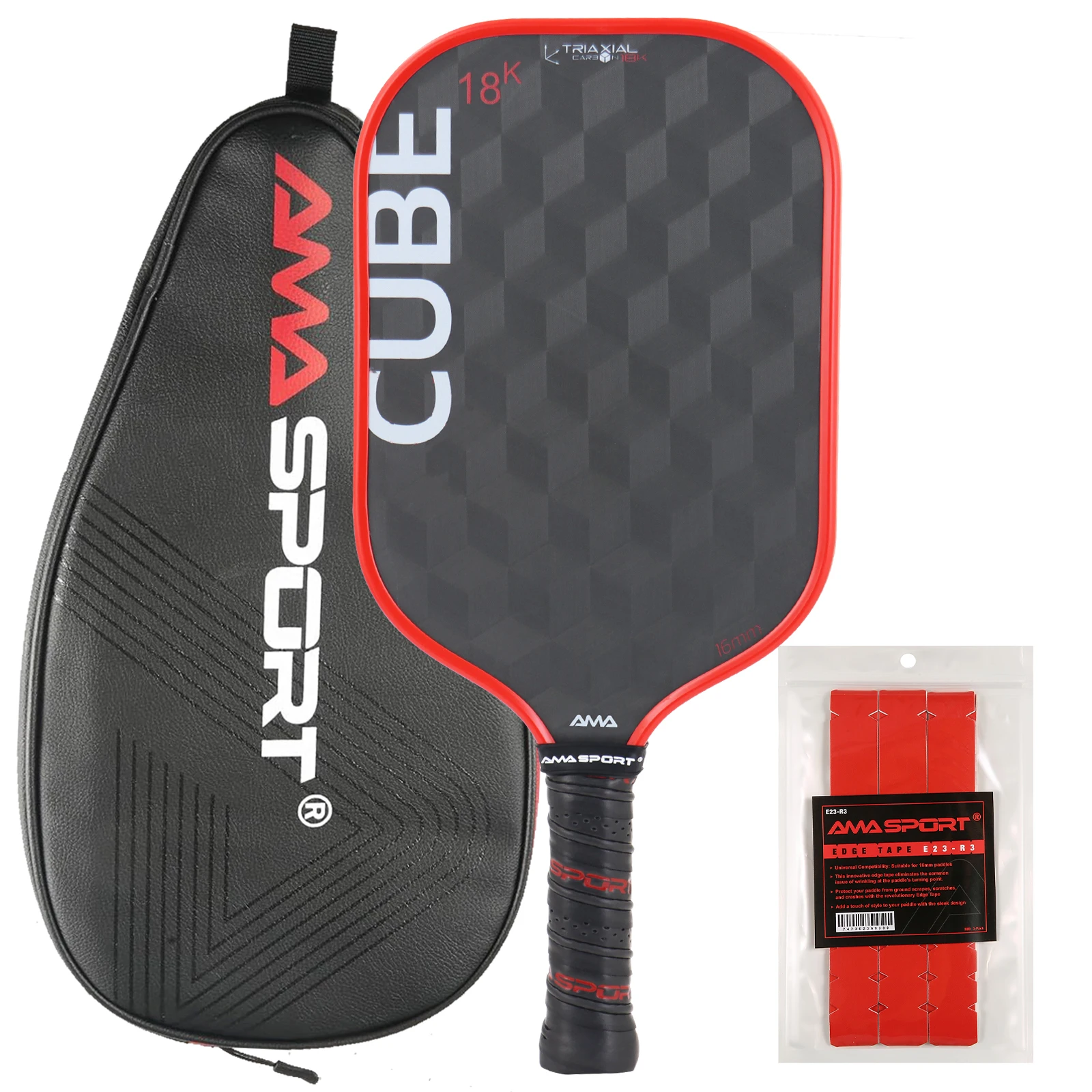 

AMASPORT USAPA Approved 18K Pickleball Paddle Advanced Aerodynamics Thermoformed Construction Uniformity Paddle Set With Cover