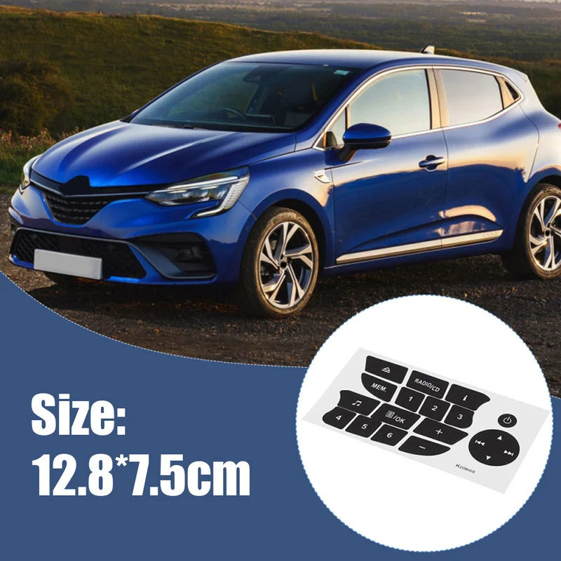Car Interior Button Repair Stickers CD Radio Audio Button Repair Decals Decor for Twingo for Renault Clio and Megane 2009-2011