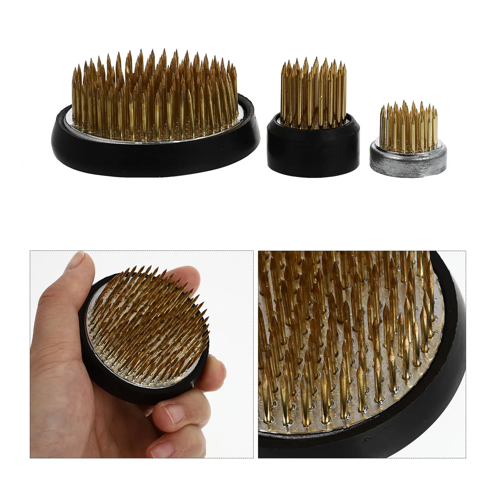 

3Pcs Flower Arrangement Needle Base Round Silicone Metal Flower Fixer Tool DIY Floral Pin Holder for Professional Floral