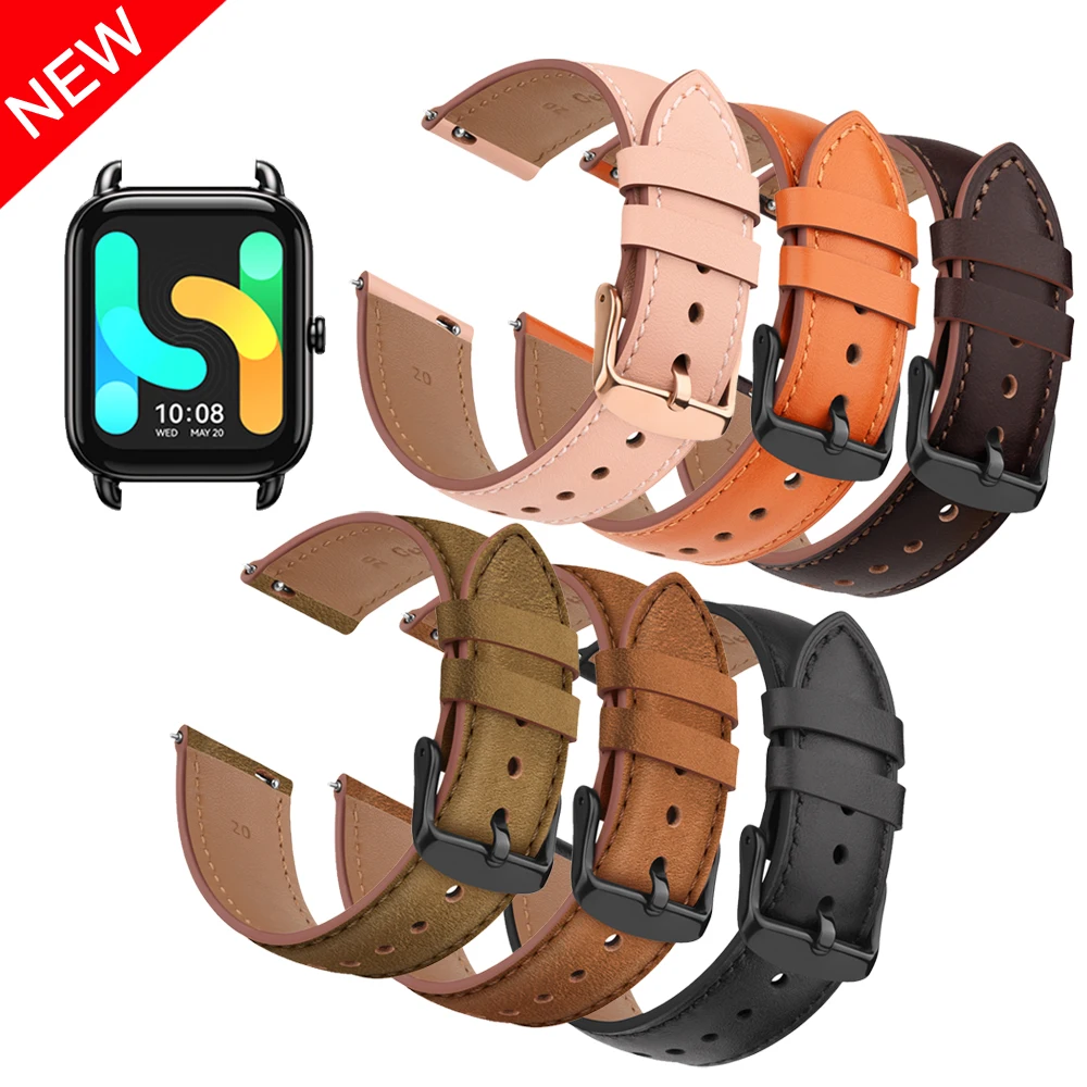 

Ремешок из натуральной кожи для Lou hayrs4 Plus/LS02/ RS4 LS12, браслет для Xiaomi Mibro Lite, Mibro Color Air, Realme Watch T1