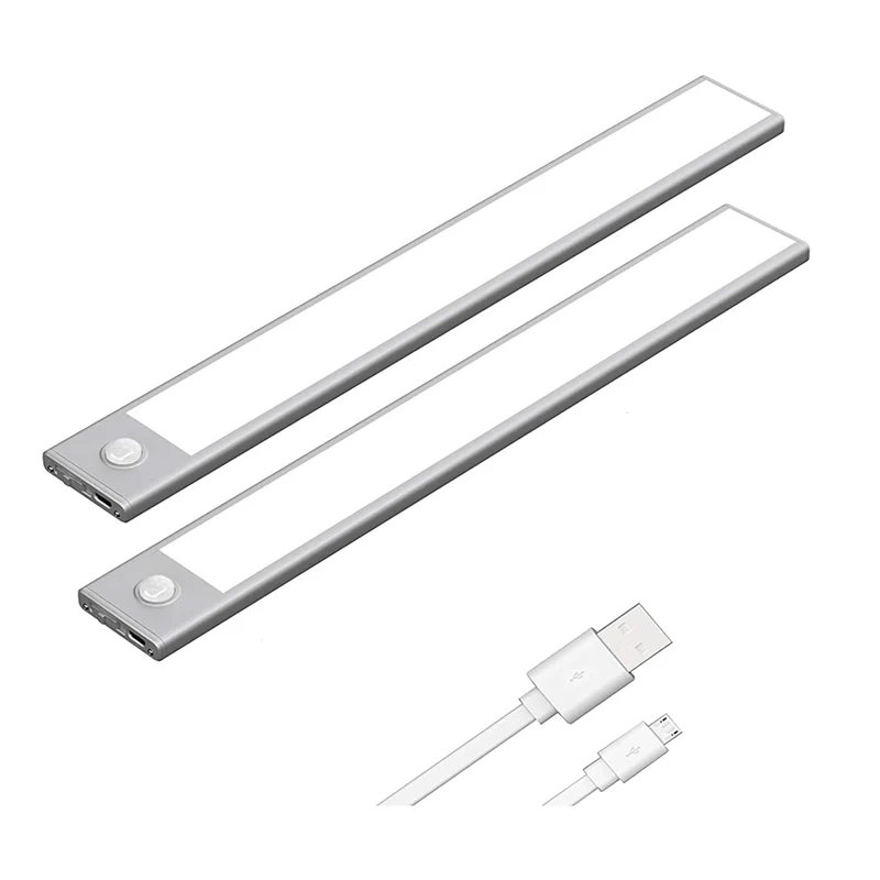 H-W LED Motion Sensor Cabinet Light,Under Counter Closet Lighting, Wireless USB Rechargeable Kitchen Night Lights