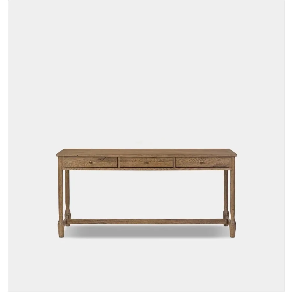 Modern high-quality solid wood oak retractable desk with drawers that can be used as a writing desk/computer desk