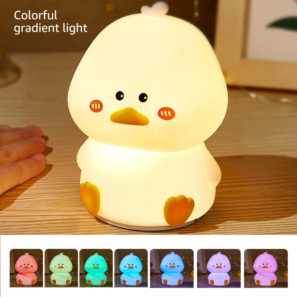 Night Light With 16 Color Light Remote Control 3 Brightnesses Level Rechargeable Multi-Color Silicone Bedside Lamp For Bedroom