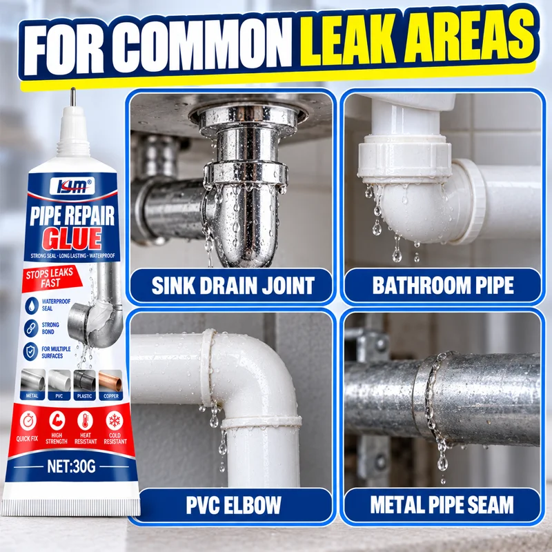 KJM Pipe Repair Glue 30G Waterproof Sealant PVC Pipe Leak Repair Adhesive Strong Bond Fast Sealing Plumbing Repair Tool view 3