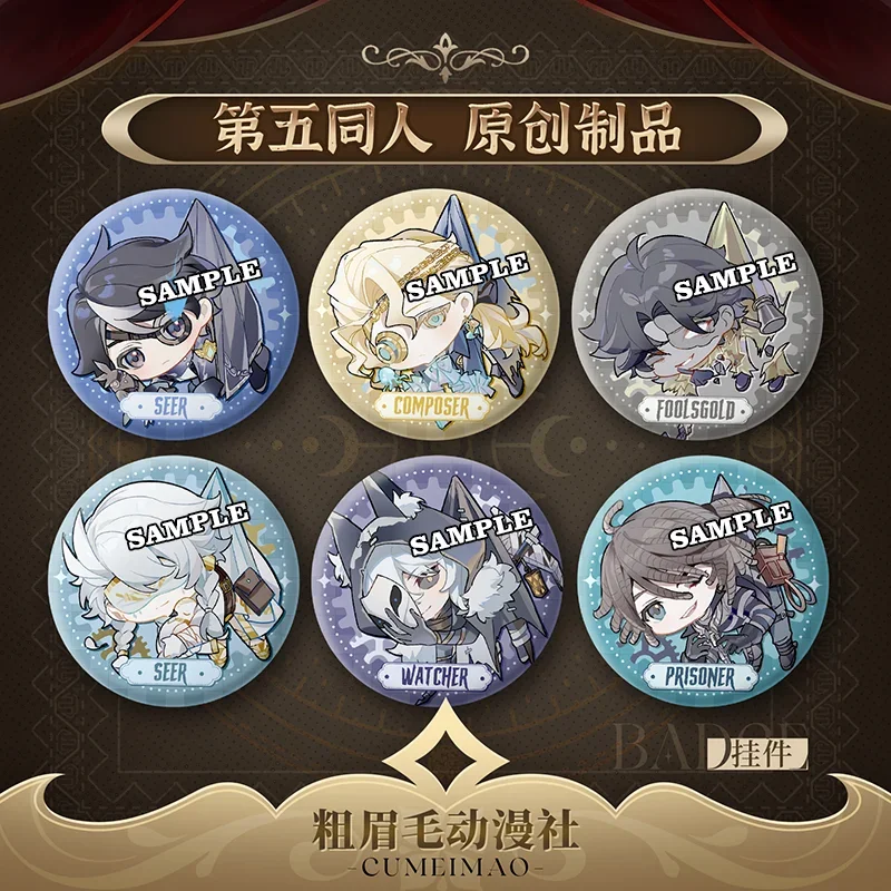 

Anime Identity V Luka Balza Fools Gold Watcher Cosplay Ancient Badge Itabag Decor Button Brooch Keychain Pendant Ambitus Toys