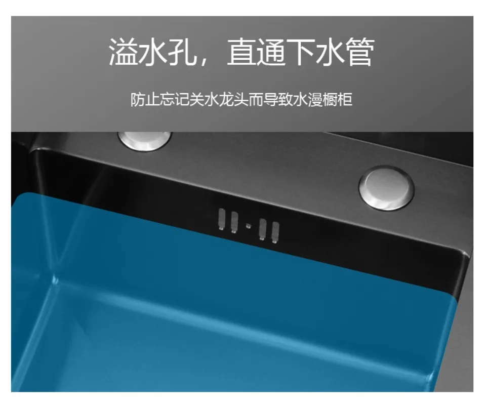 숨겨진 싱크대 304 스테인레스 스틸 단일 슬롯 소형 바 카운터 야채 세척대 블랙 미니 아일랜드 싱크대 투명