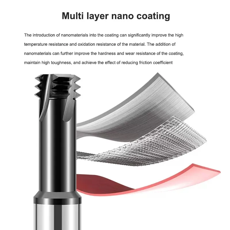 AZZKOR HRC65 Einzel-/Drei-/Vollgewinde-Wolframstahl-Hartmetall-Gewindfräser mit schwarzer Nano-Beschichtung, CNC-Bearbeitungszentrum-Werkzeuge – Detail 1
