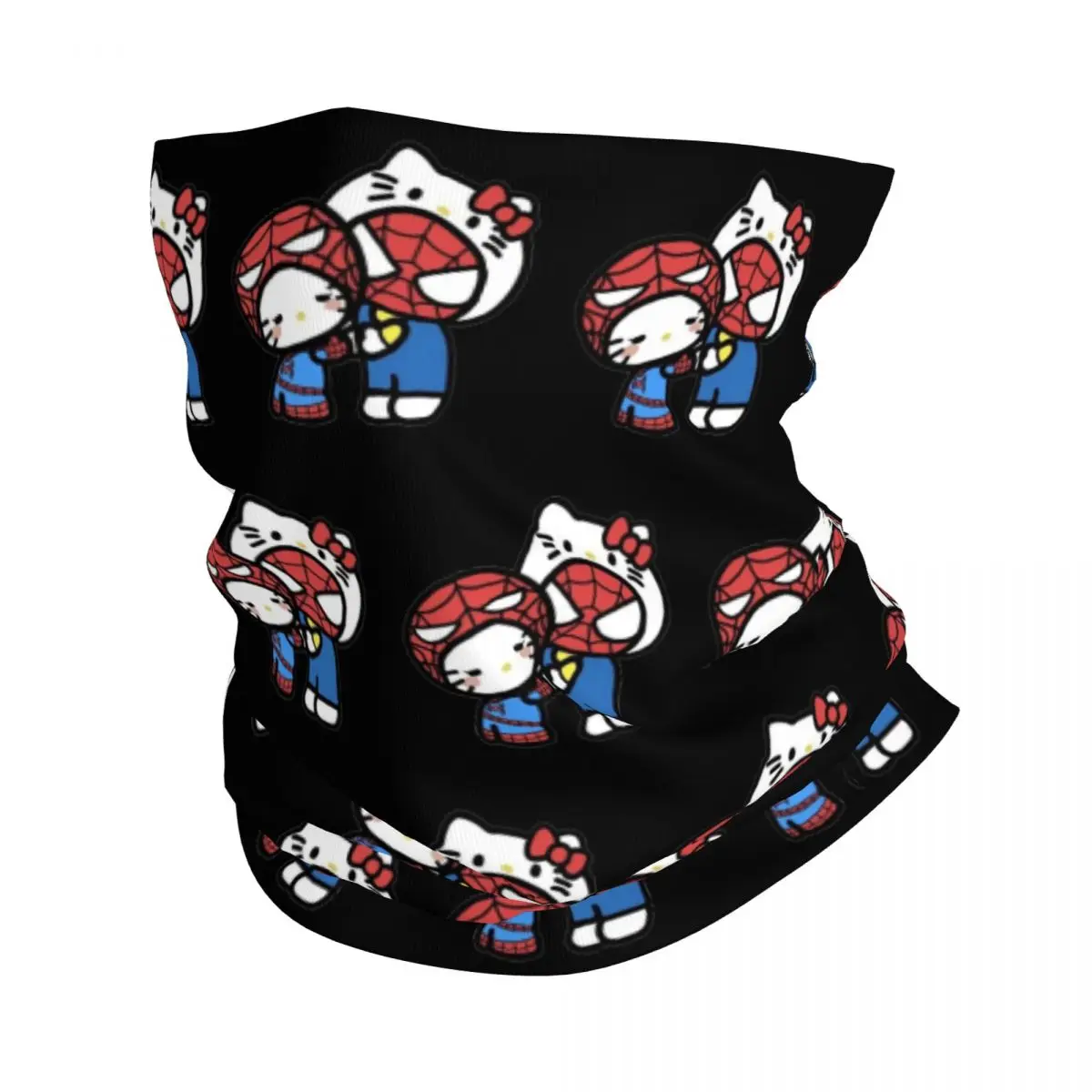 Custom Hello Kitty Spider-man Neck Gaiter Women Men UV Protection Winter Animation New Bandana Scarf for Hiking