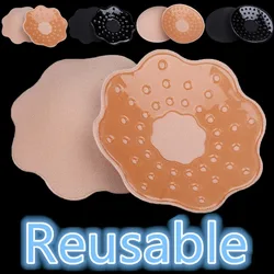 Reusable Self Adhesive Bra Pads Women Silicone Strapless Invisible Bra Breast Pad Pasties Petal Chest Stickers Sexy Nipple Cover