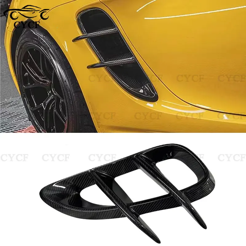 For Porsche 718 boxster cayman 2016-2019 car side grille, High Quality Takd Style Dry Carbon Fiber Side Air Vents