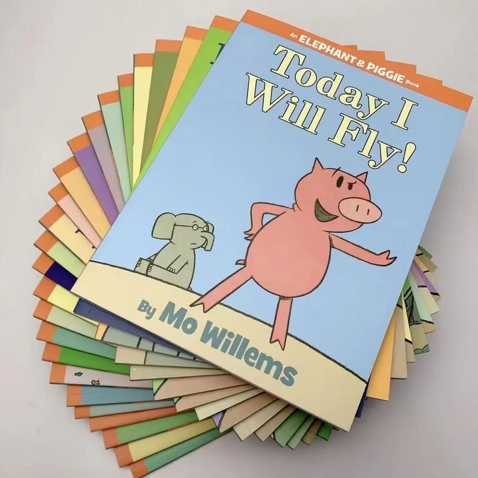 Point-to-read version of Little Pig and Little Elephant 25 volumes English picture book  Elephant and Piggie