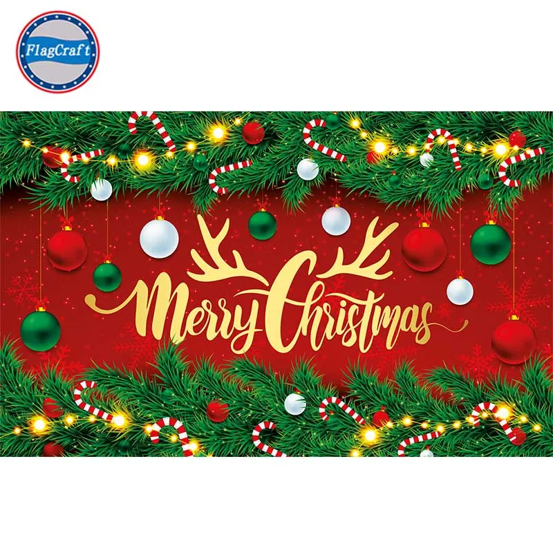 

Merry Christmas Themed Flag For Home Party Decoration 90x150cm Custom Flag 100D Polyester Printing From Both Sides Back to Back