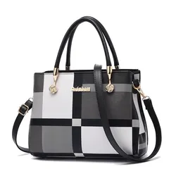 Classic Plaid Pattern Colorblock Shoulder Bag, Elegant Textured Handbag Large Capacity Shoulder Bag