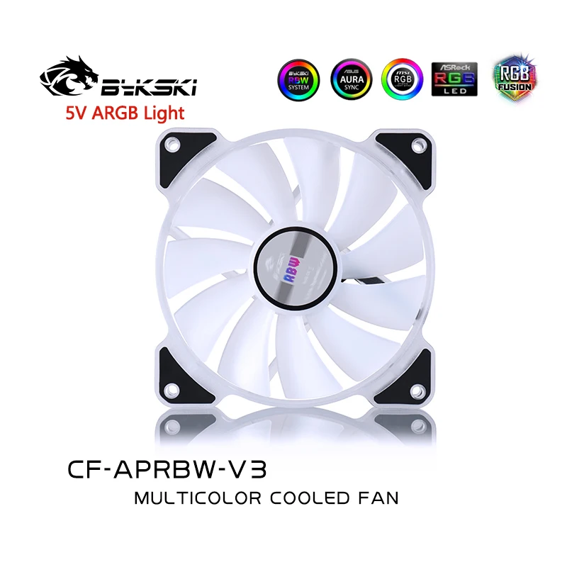 Imagem -06 - Bykski-ventilador do Radiador de Água Caixa do Computador Case do pc A-rgb 120 mm Luz Led Dissipador de Calor Suporte Ajustável Cf-aprbw-v3