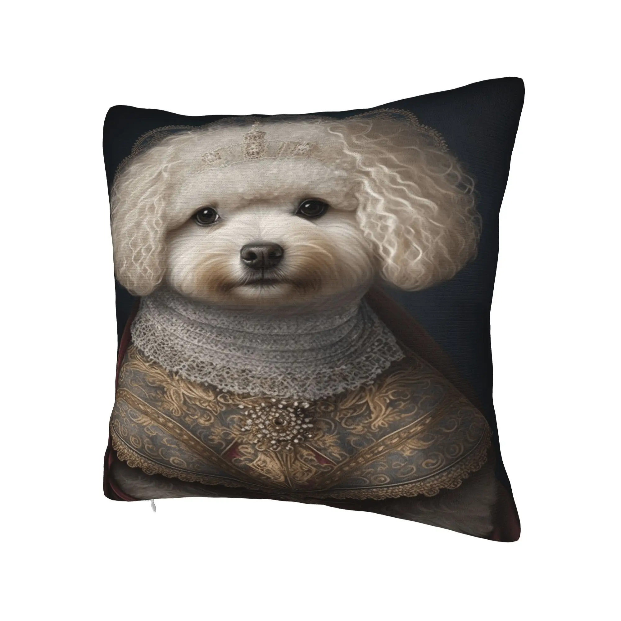Cute Bichon Frise Pillow Cover  Comfy Cushion Cover Morden Pillow Case For Sofa Couch Bed Living Room
