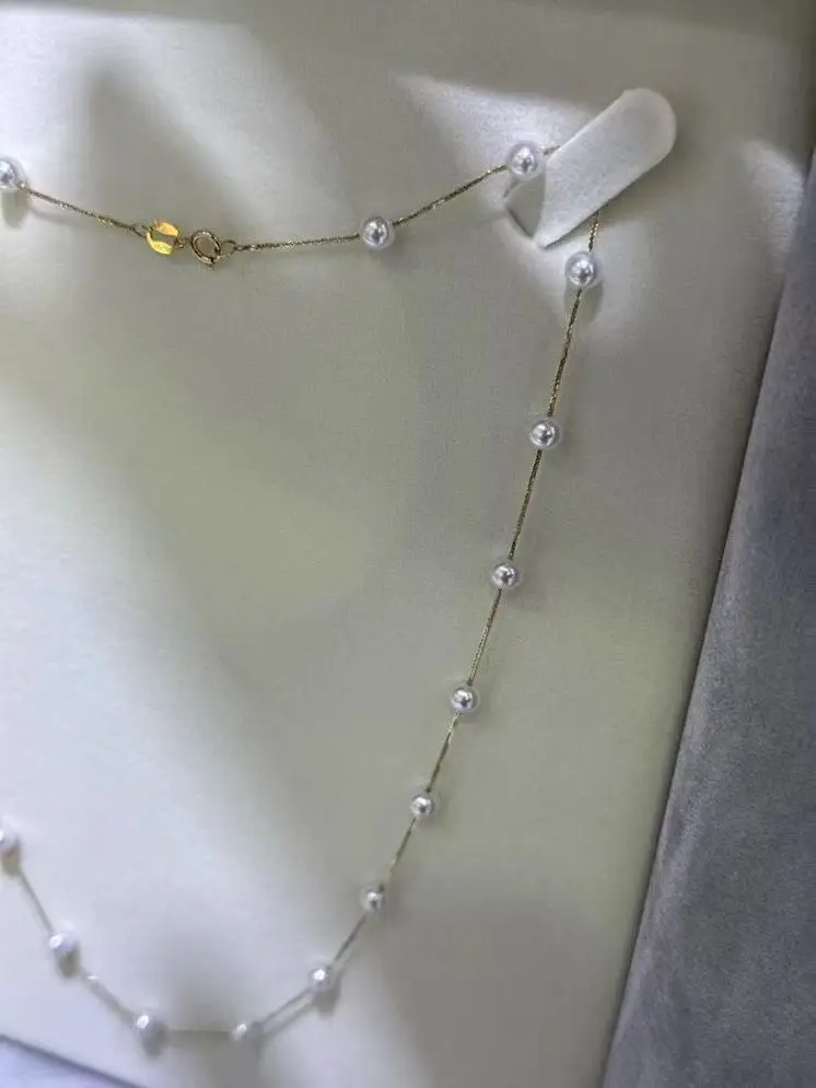 Certificate 925 Silver Freshwater Pearl Choker 4-5m Natural Aurora Luster Flawless Pearl Neck Chain Necklace Women Elegant Jewel
