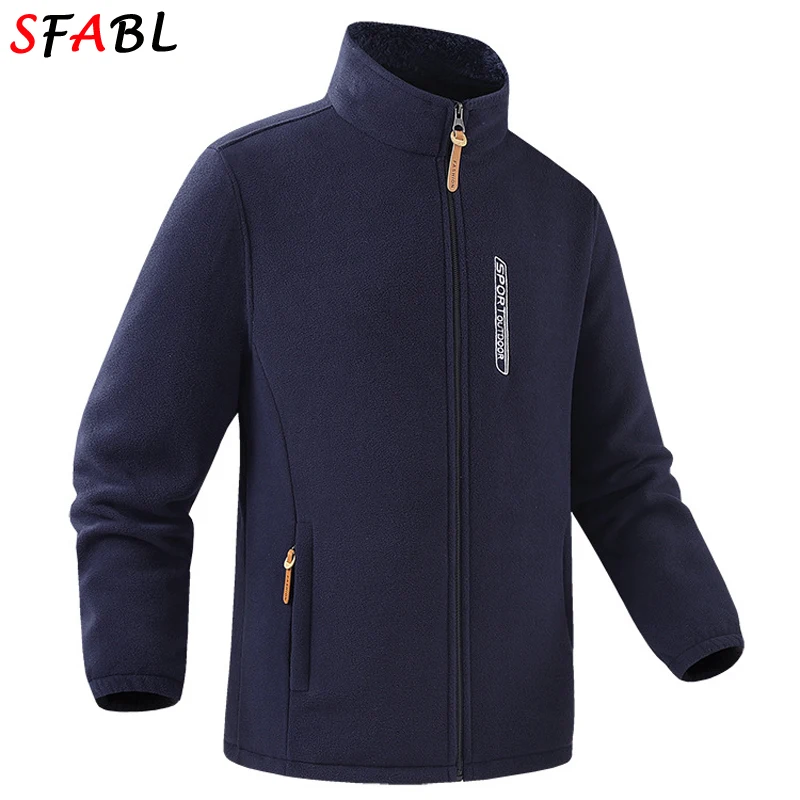 Men's Fleece Jacket Soft Heating Windbreaker Jacket Winter Zip Up Training Jacket Men Fleece Liner Outdoor Sportswear Coats Man