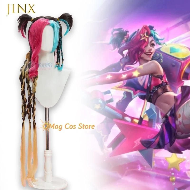 

Jinx Valentine Косплей Парик Розовый Синий Шиньон Для Аниме Игровой Персонаж Ролевая Игра Deying Hair Day Jinxx Косплей Бесплатная Кепка Косплей