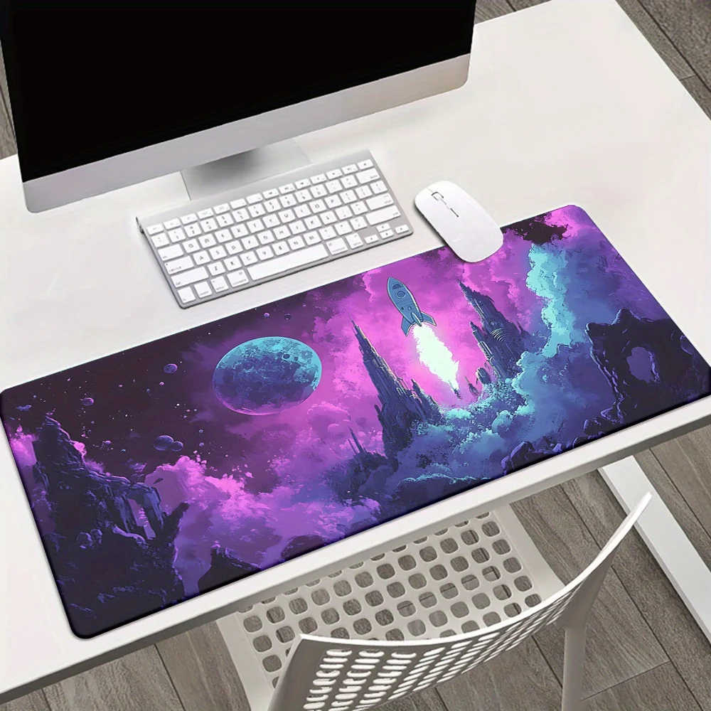 1 Stück Raketenstart-Mauspad, Tastatur-Gaming-Zubehör, Mauspad, Büro, Computer, PC, Gamer, Laptop, Schreibtischunterlage, Naturkautschuk-Wate