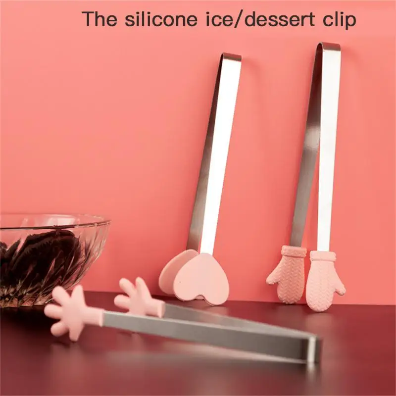 Kitchen Cooking Salad Bread Serving Tong Silicone Kitchen Tweezers Non-stick Creative Kitchen Utensil Supplies Salad Bread Clamp