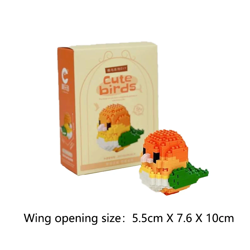 Mini Building Blocks 3D Bird Series Cute Parrot Model Bricks Set Assemble Kawaii  Kids Gifts Table Decor Toys