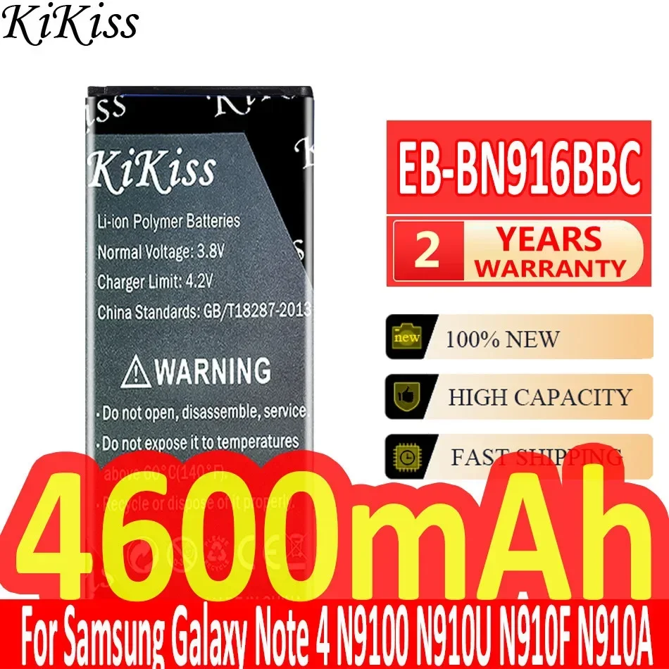 

KiKiss EB-BN916BBC 4600mAh Battery for Samsung Galaxy NOTE4 N9100 N9106W N9108V N9109V Note 4 Note4 Batteries