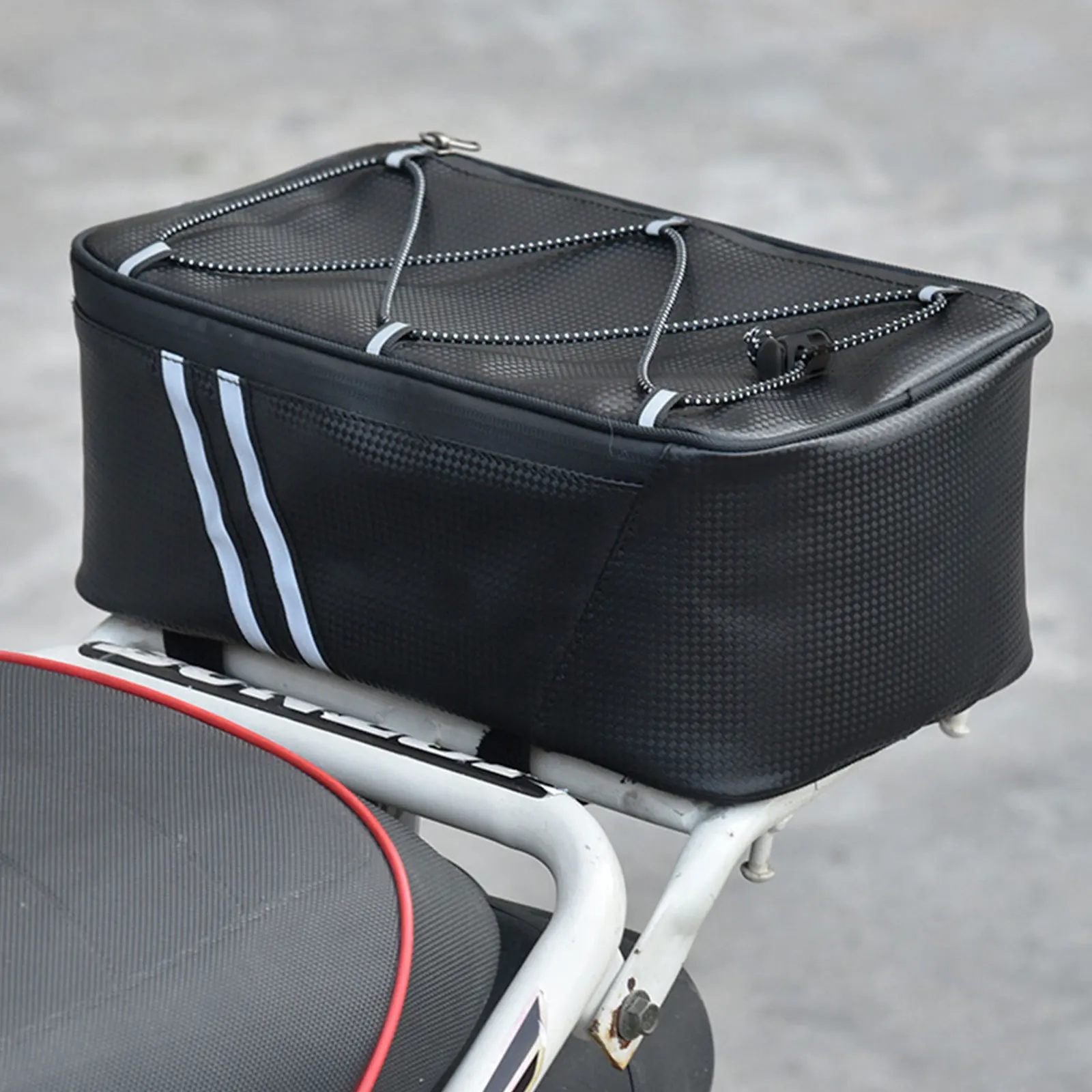 

1pc Waterproof For Bike Rear Seat Pannier Pack Large Capacity Waterproof Bike Bag Durable Pu Rear Seat Pannier Pack Cycling Bag