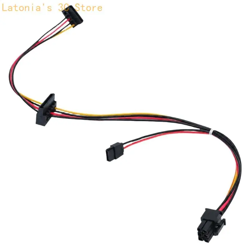 Internal Computer Power Conversion Cable for Disk or Disc Drive Tasks with PVC-Covered Conductors and 6-Pin Input X3UB