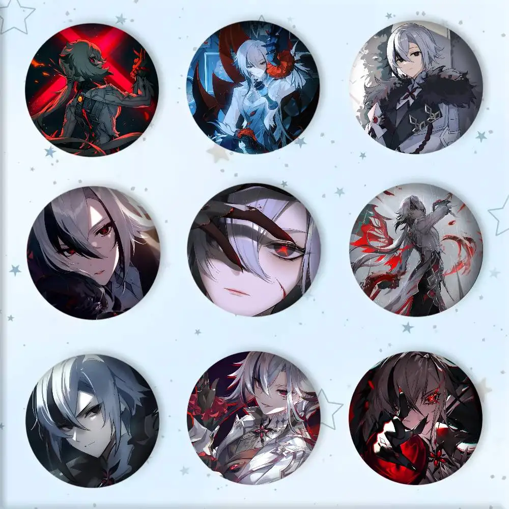 Anime Game Genshin Impact Arlecchino Badge Tinplate DIY Backpack Clothing Accessories Jewelry Pins