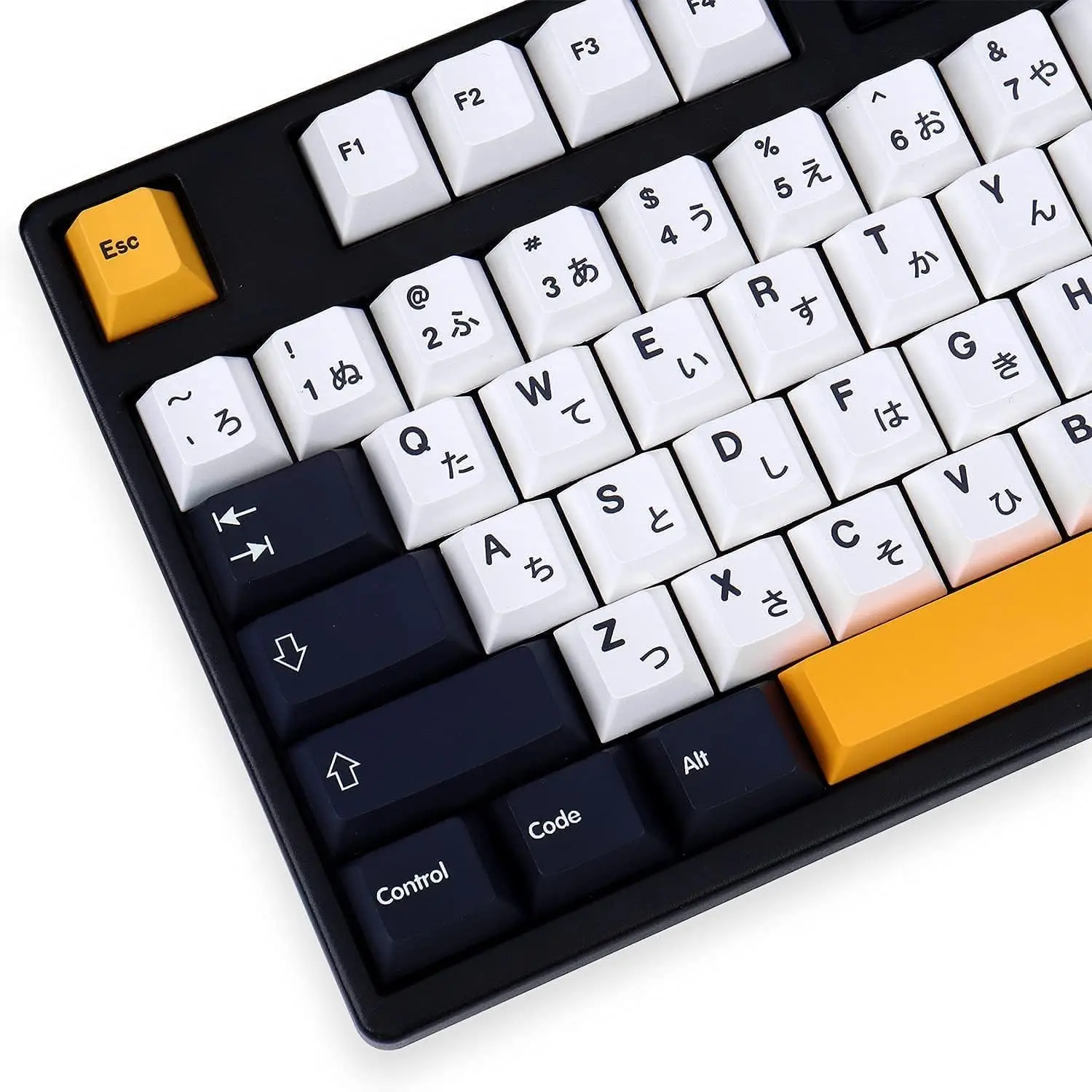 Japanese Keycaps 129 Keys Black White Keycap Cherry Profile Dye-Sub PBT Minimalist Compatible with GH60 / GK64 / GK61 / 68/87