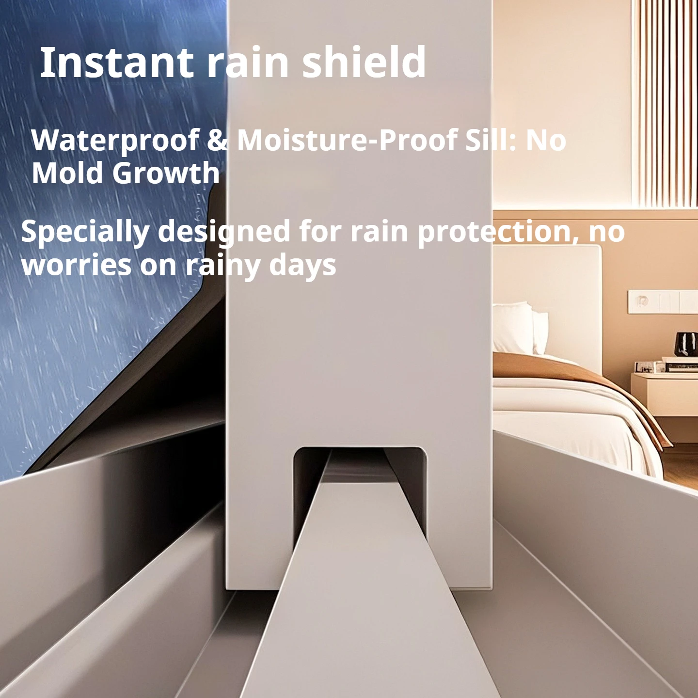 TPE Window Water Blocking Bar Water-Resistant Strip Rainproof Panel Rainproof Miracle Preventing Rain Backflow Window Strip
