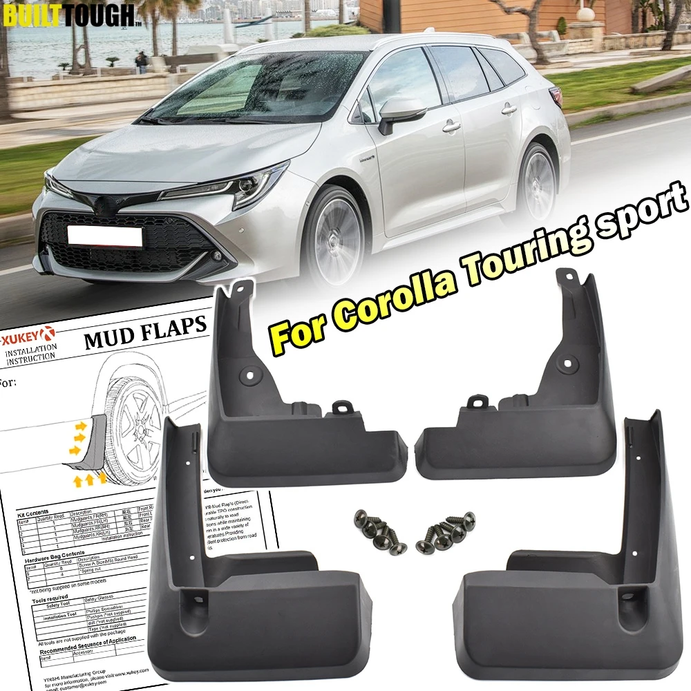 Set For Toyota Corolla E210 Touring Sports Estate 2019-2023 Front Rear Car Mud Flaps Splash Guards Mudguards Accessories