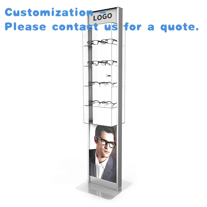 

на заказ. Стойка для демонстрации очков и солнцезащитных очков с металлической подсветкой Магазин очков
