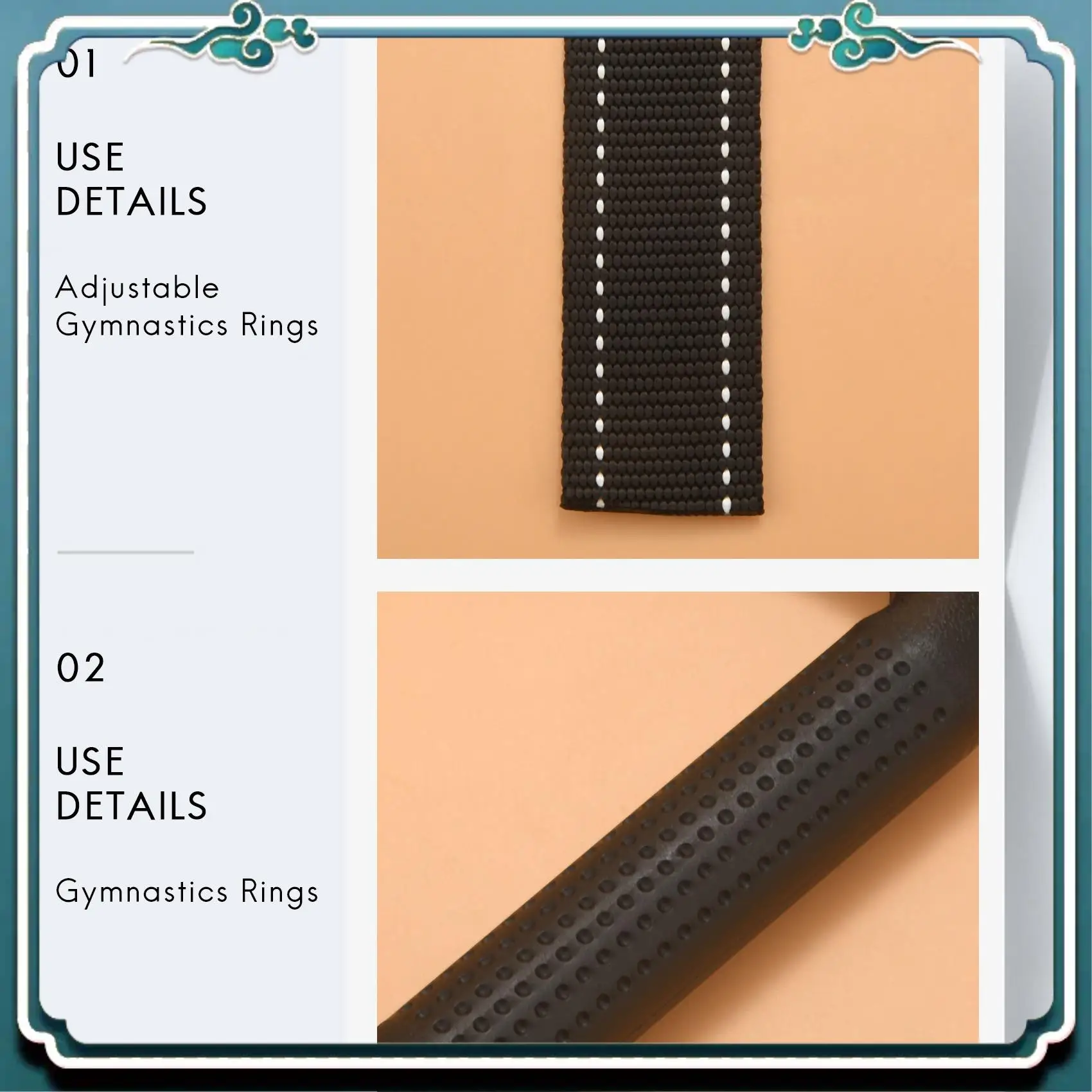 

Reliable 2Pcs Gymnastic Ring Portable Gymnastic Ring Gym Shoulder Strength Home Fitness Training Equipment