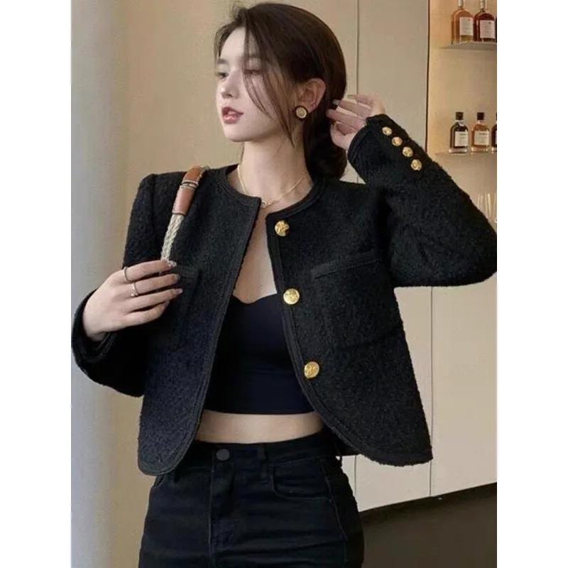 2025Autunno Inverno Moda Tempo libero Vintage Tweed Giacca da donna Cappotto Coreano Chic Street Cappotto elegante Abbigliamento donna